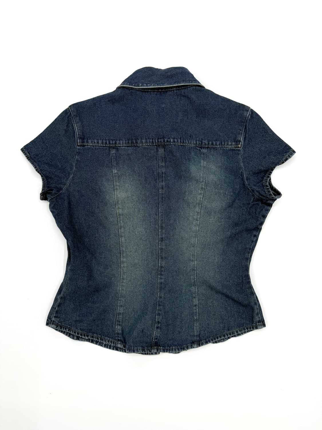 빈티지 R.FOURNINES 라인 데님 반팔 셔츠 상품이미지5