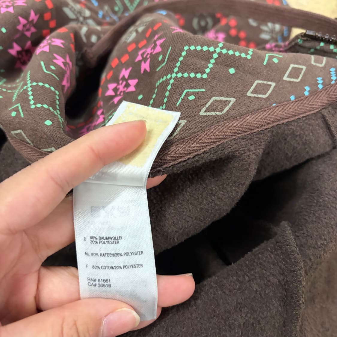 노스페이스 모리 빈티지 브라운 패턴 후드집업 상품이미지6