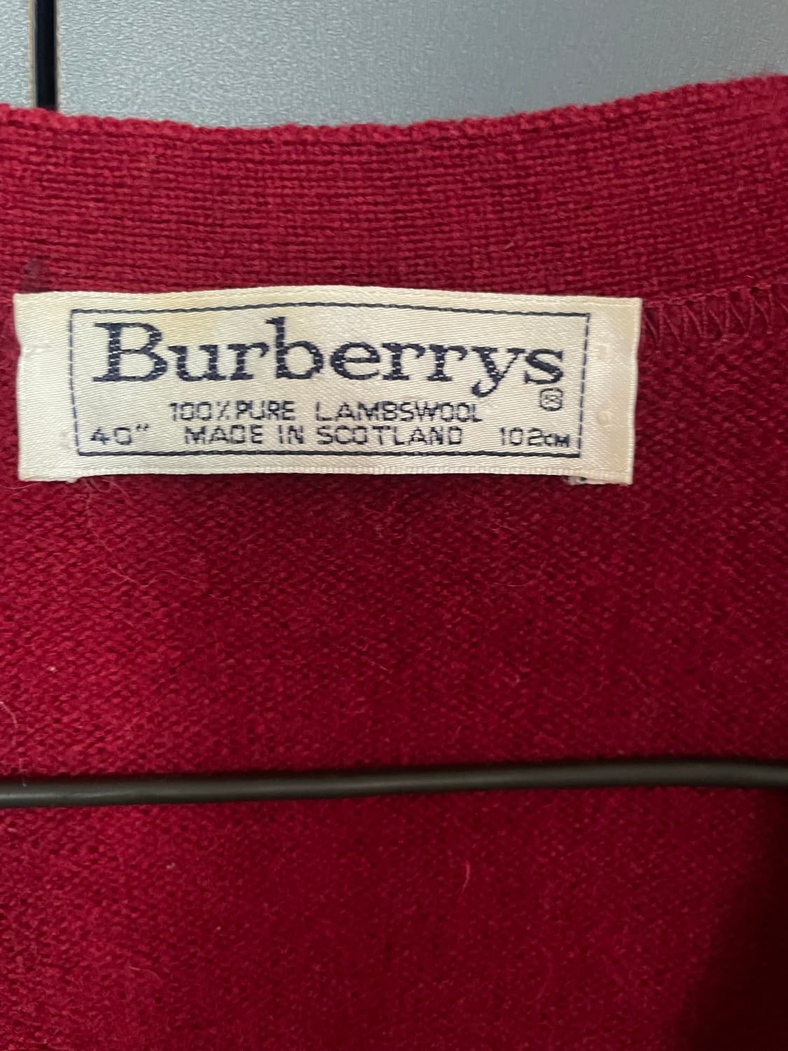 버버리 램스울100 아가일 가디건 상품이미지3