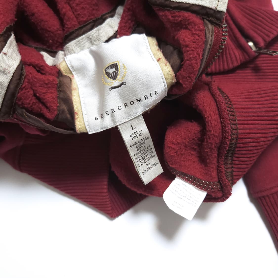 아베크롬비 00s 올드스쿨 후드집업 버건디 상품이미지4