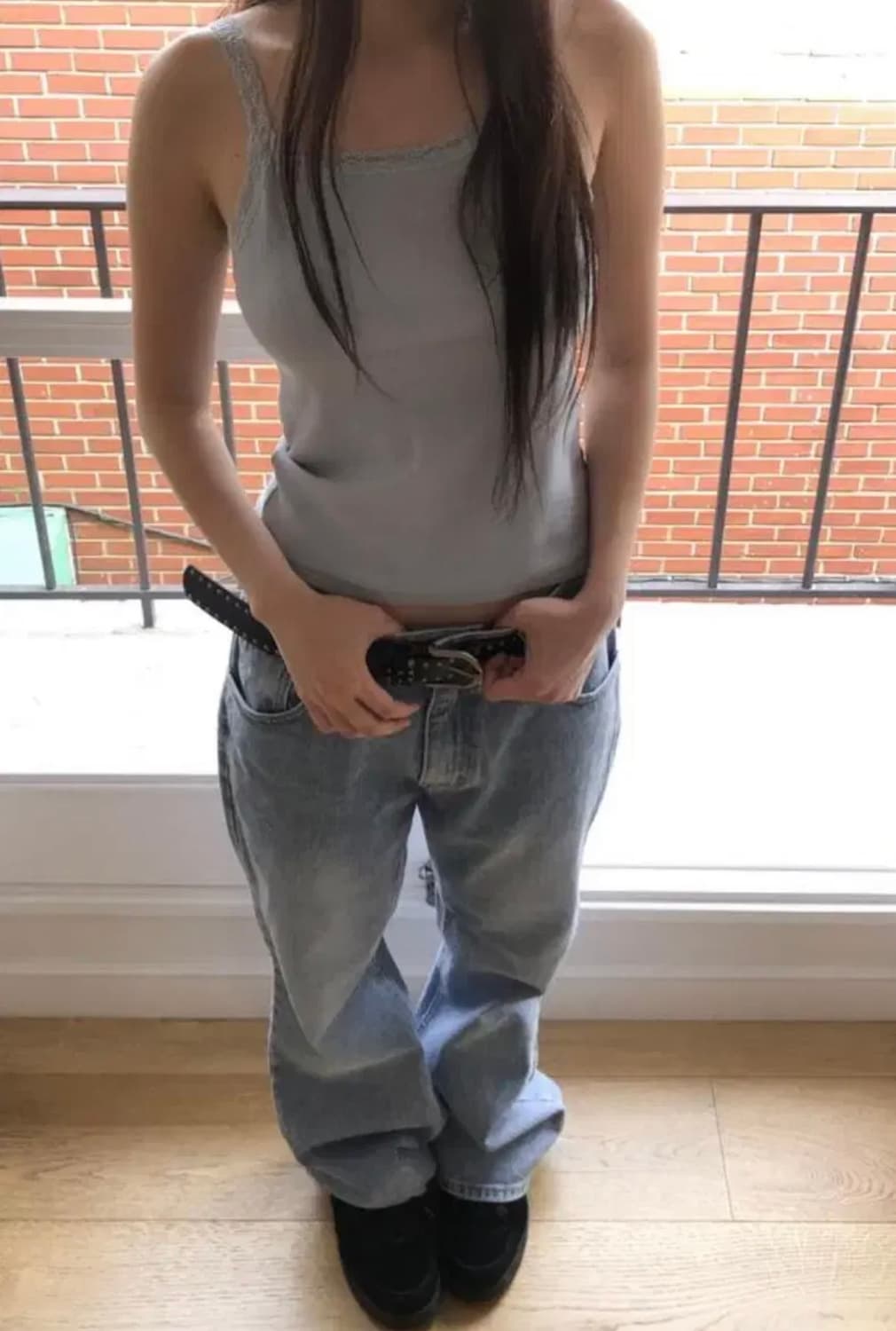 실사 유) 이즈이즈 cool fit flare jeans 연청 데님 상품이미지2