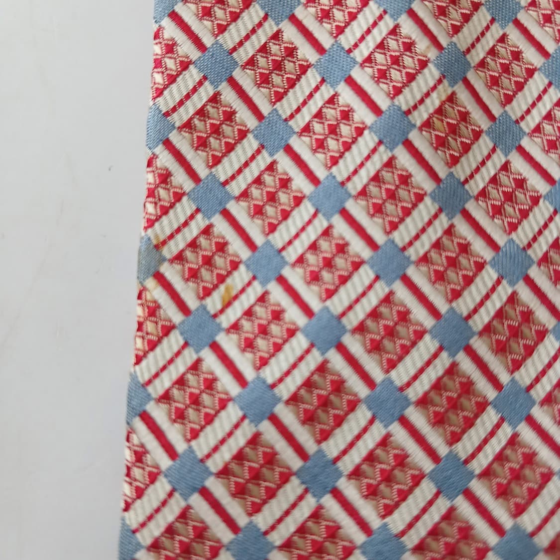 크리스찬 디올 실크 레드 기하 패턴 넥타이 9.4cm A등급 A19579 상품이미지6