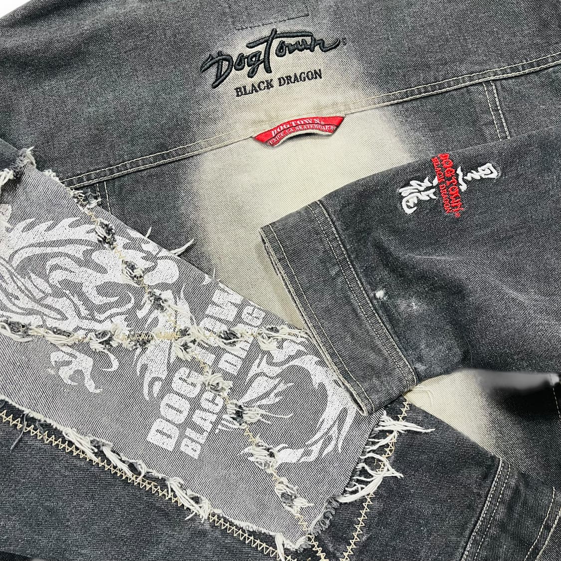 도그타운 90s 블랙드래곤 워시드 더블 라인 흑청자켓 상품이미지6