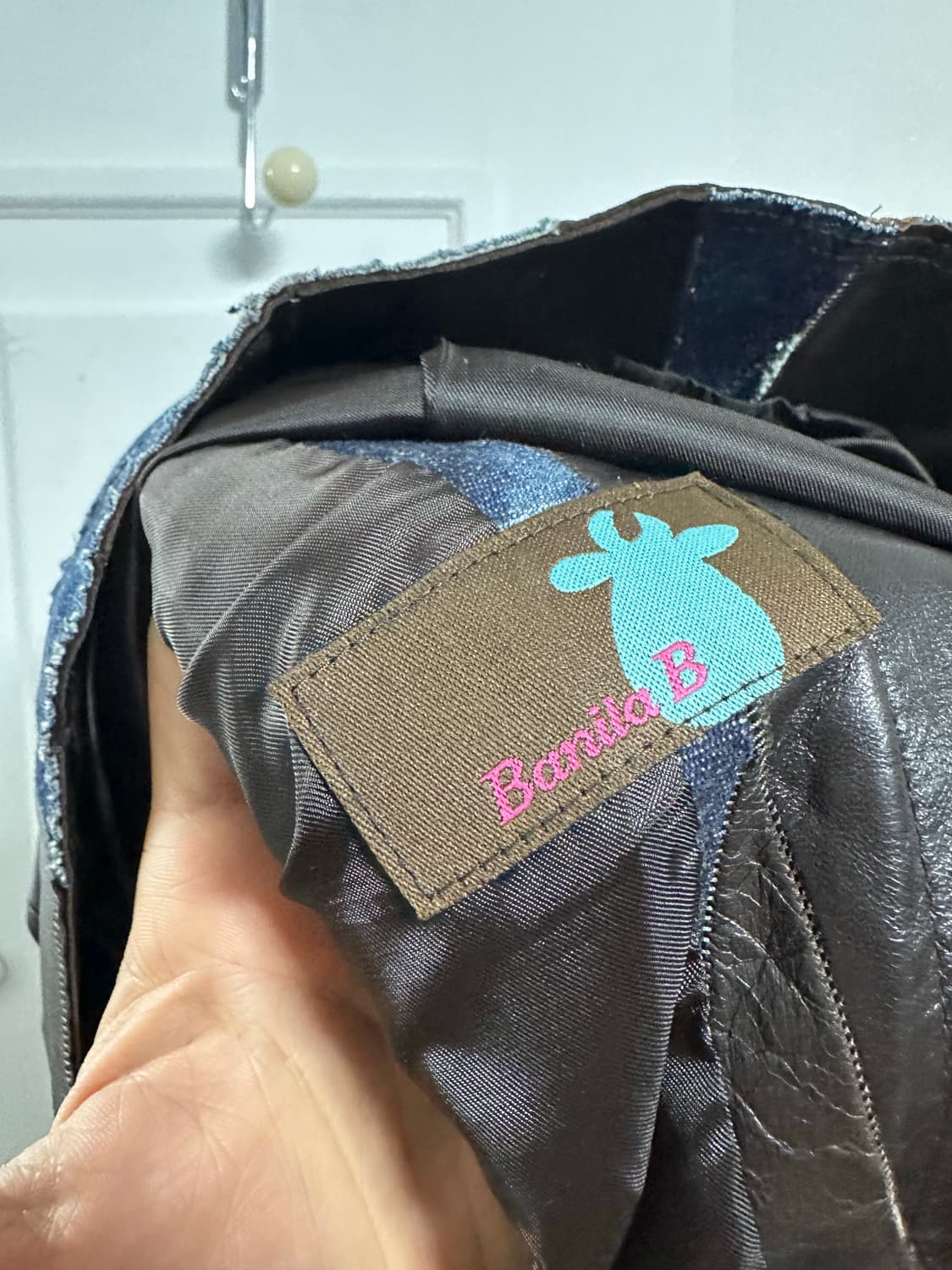 바닐라 비 레더 데님 패치워크 자켓 상품이미지3