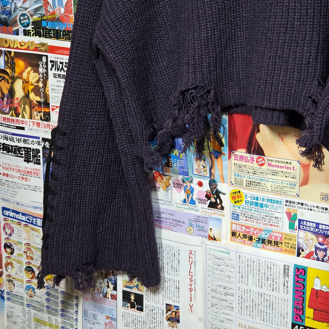 JPN 엑시즈팜 퍼플 그런지 크롭 니트 상품이미지7