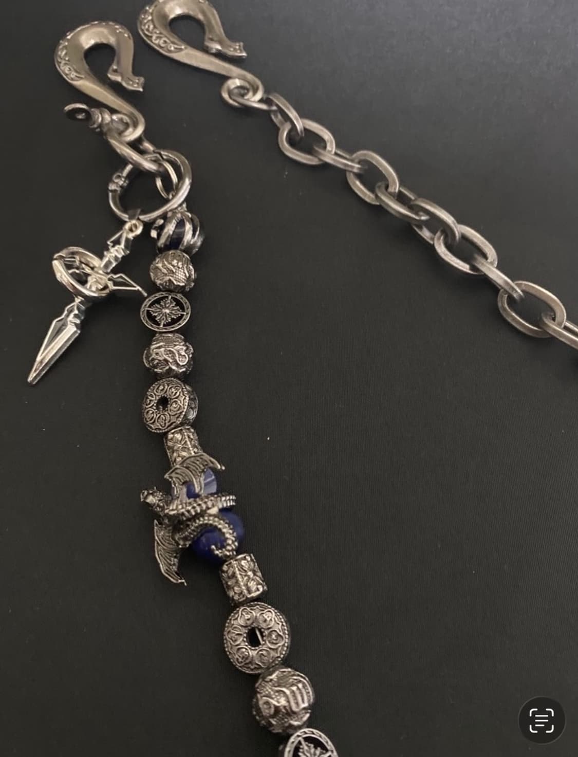 빈티지 블루비즈  팬츠 체인 상품이미지4