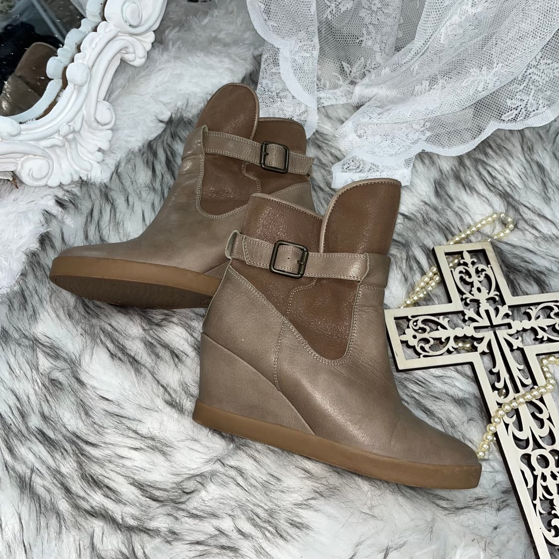 빈티지 웨지힐인부츠 상품이미지1