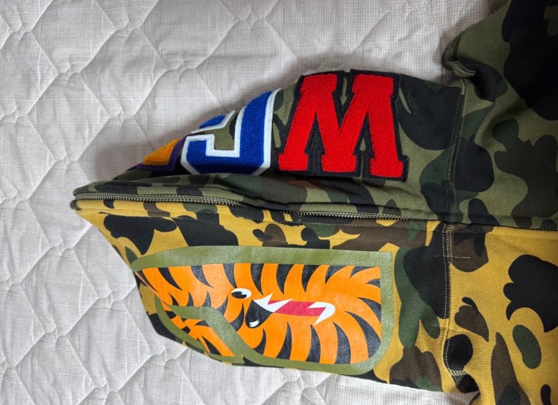 베이프 하프카모샤크 후드집업 L 상품이미지3