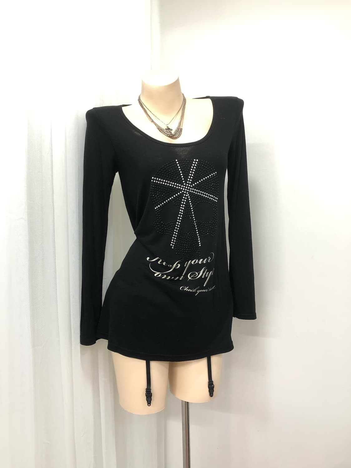 skull cubic point black long sleeve 상품이미지4