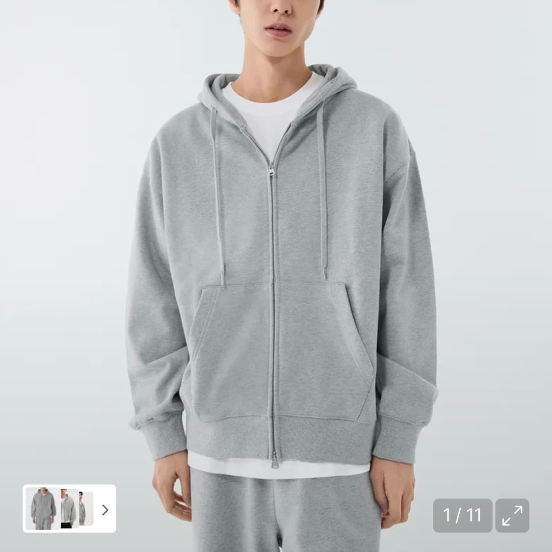 무탠다드 헤비웨이트 후드집업 그레이 2XL 상품이미지2