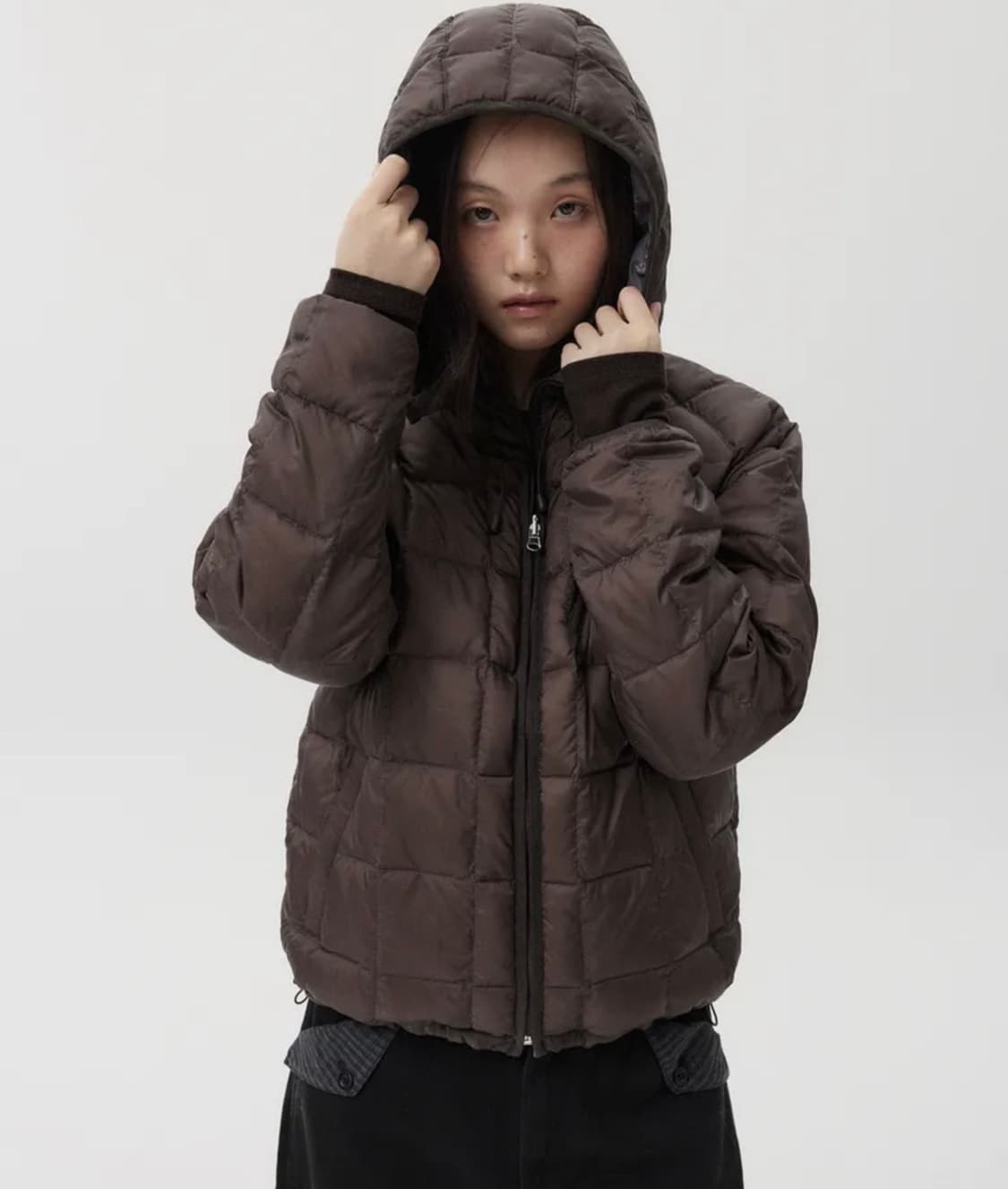 오헤시오 리버시블 덕다운 경량패딩 브라운 상품이미지1