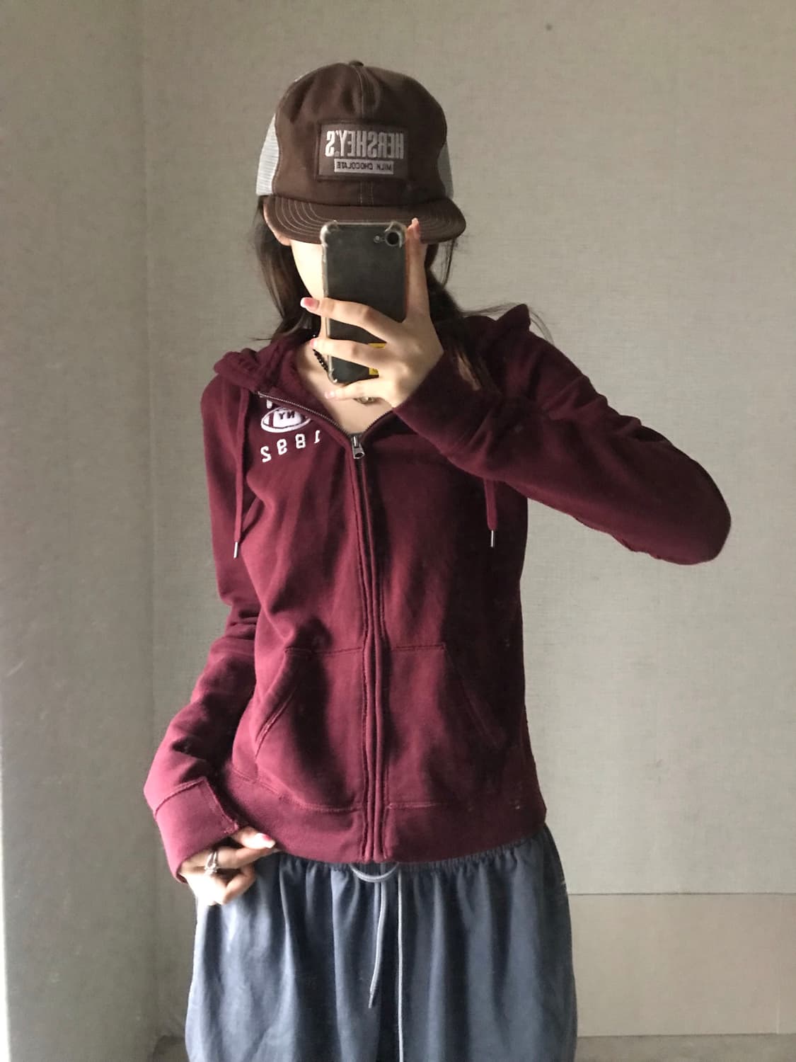 아베크롬비 버건디 후드집업 상품이미지1