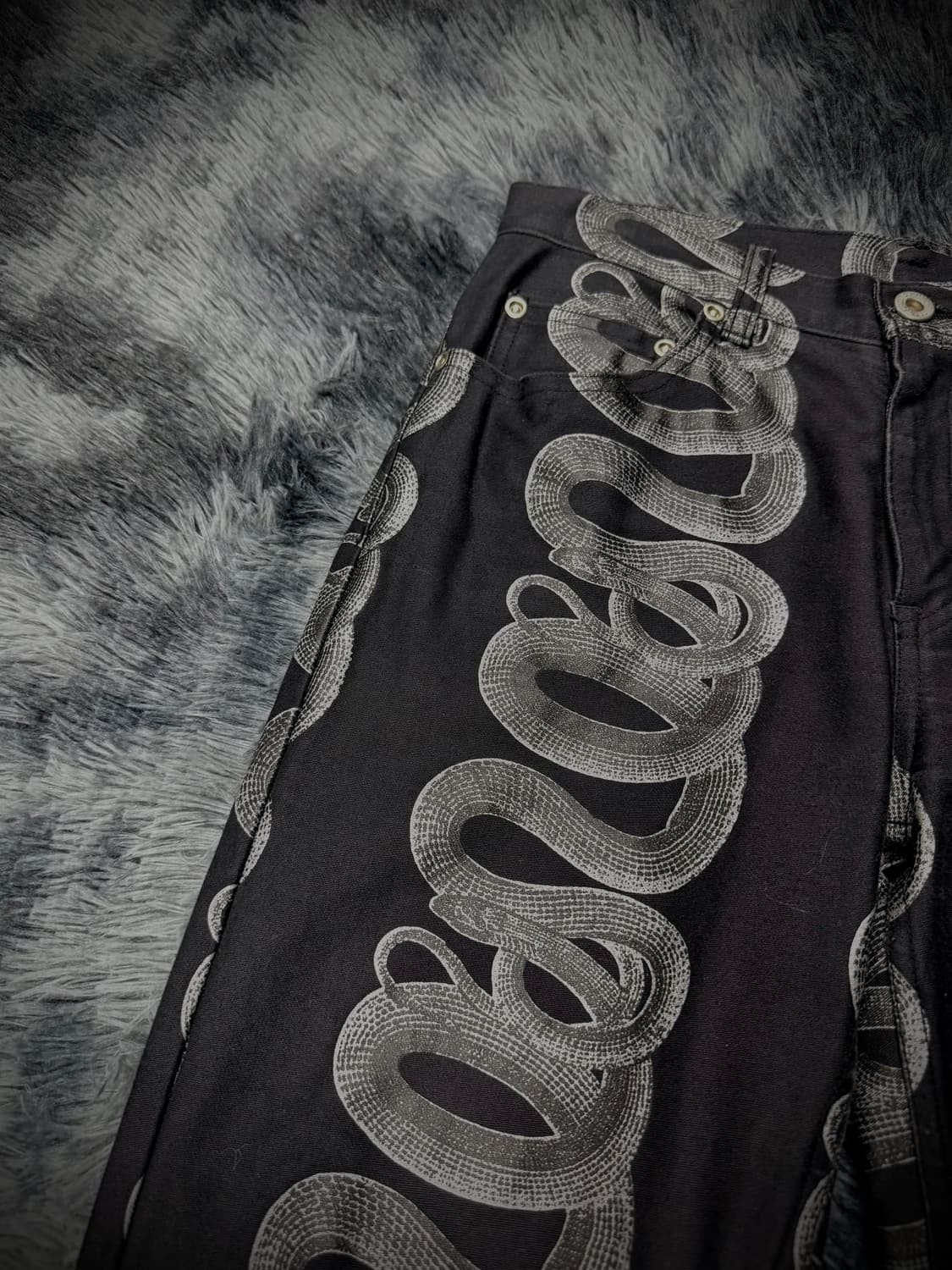 Hysteric Glamour 파이톤 패턴 블랙 스키니 팬츠 상품이미지5