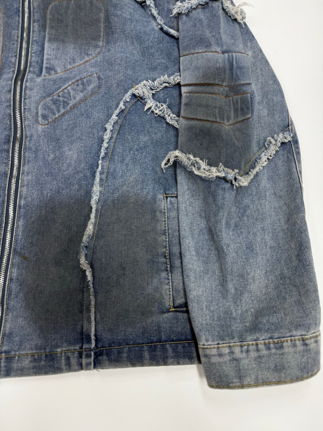 VTG WASHED FRINGE DETAIL DENIM JACKET 상품이미지5