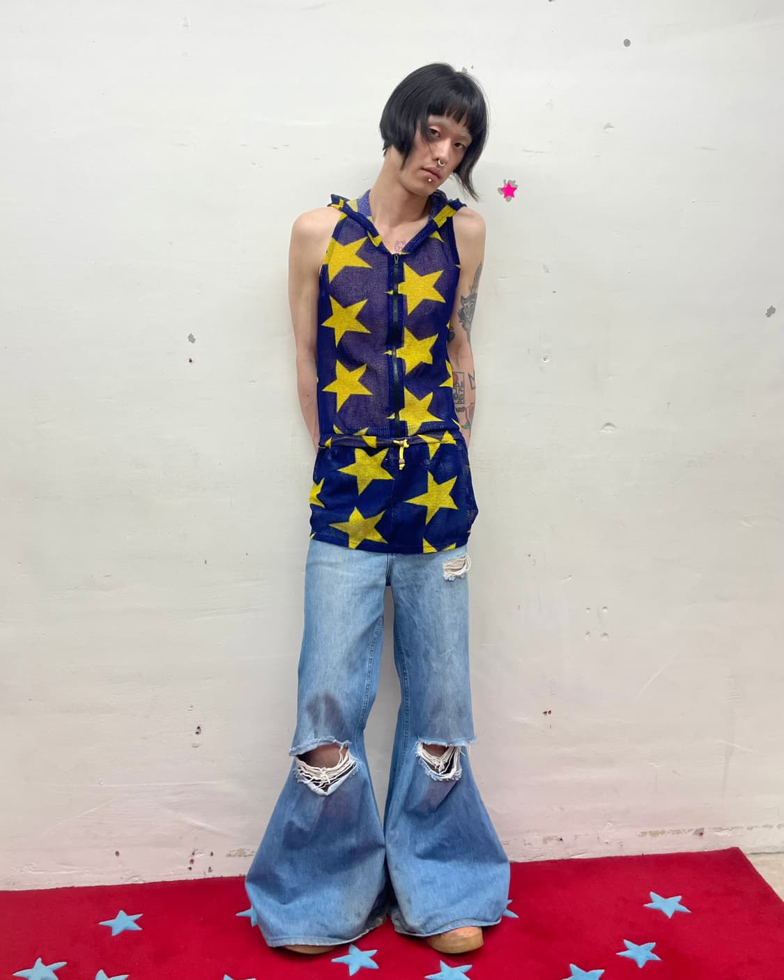yellow star strap skirt hood sleeveless 상품이미지5