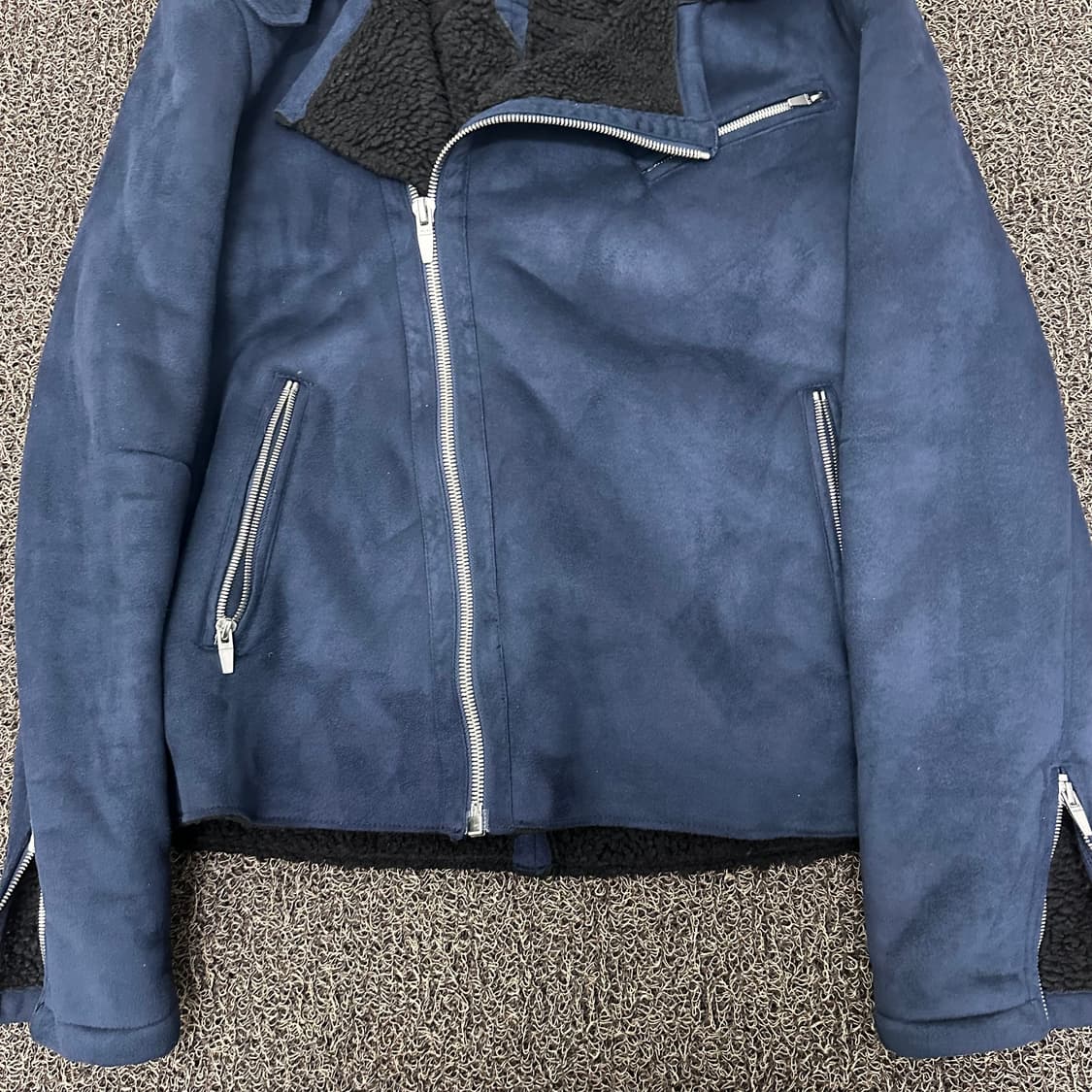 ZARA 자라 스웨이드 무스탕 라이더 자켓 점퍼 L 상품이미지3