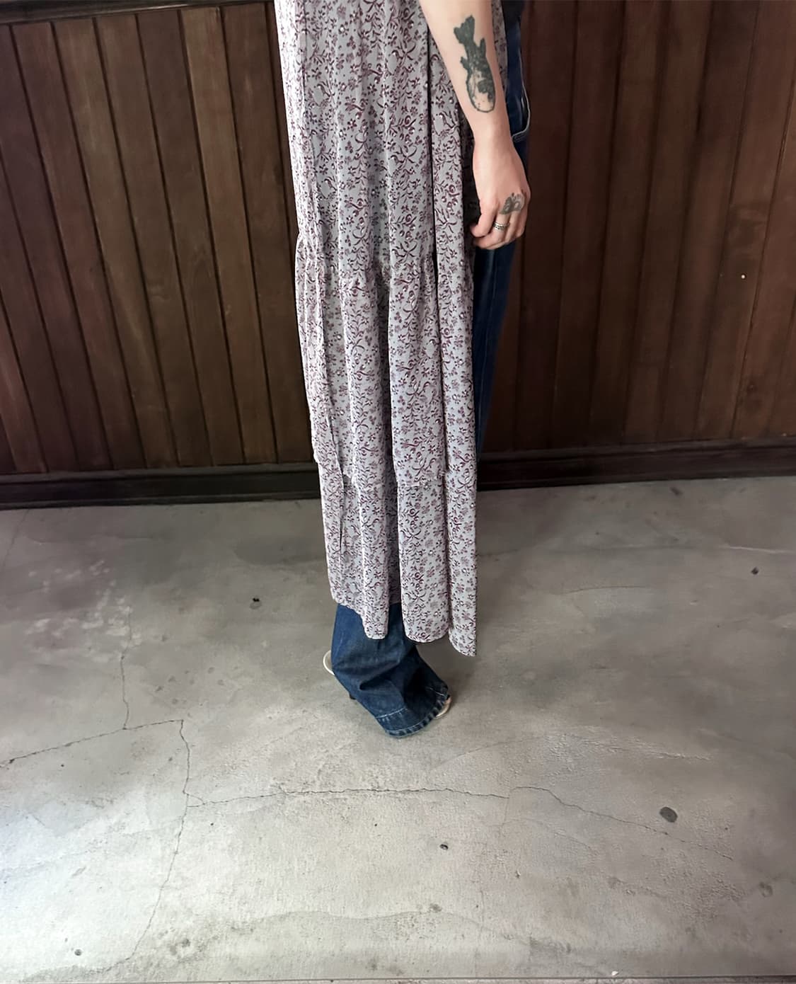 NEEDLES floral sheer wrap dress 상품이미지5