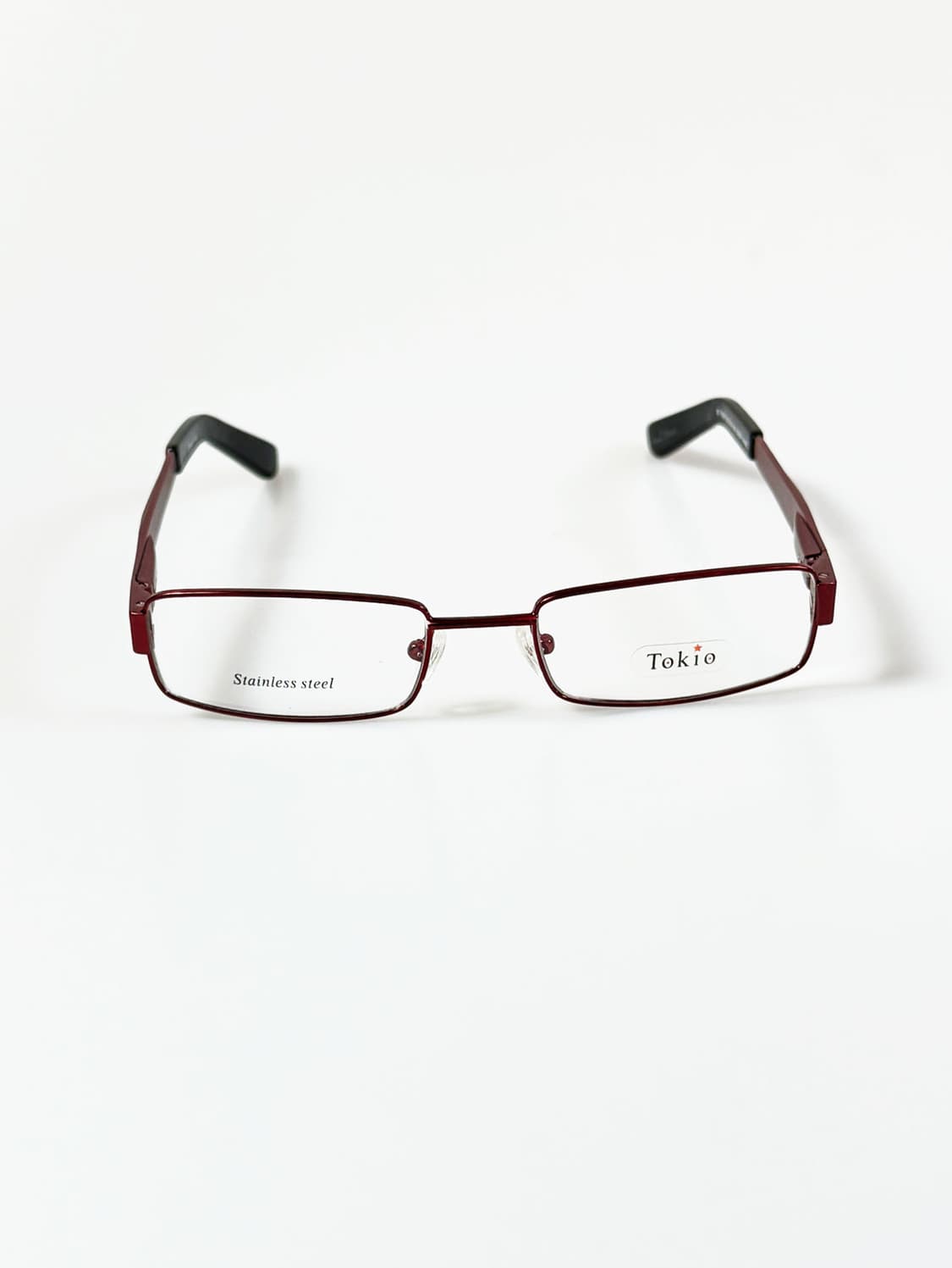 90s TOKIO 딥와인 메탈 슬림 스퀘어 빈티지 안경 상품이미지1