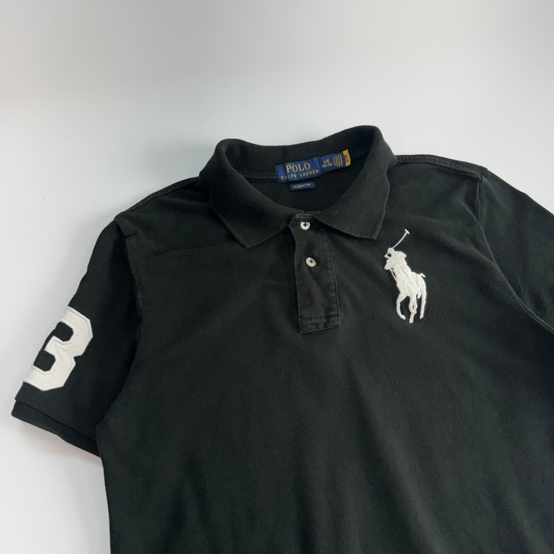 Polo 폴로 화이트 빅포니 블랙 카라 반팔티 상품이미지4
