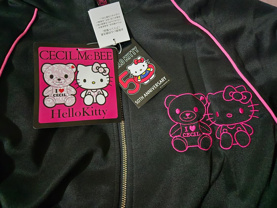 새상품) 세실맥비 헬로키티 50주년 핑크 호피 콜라보 돈키호테 져지 세트 상품이미지2