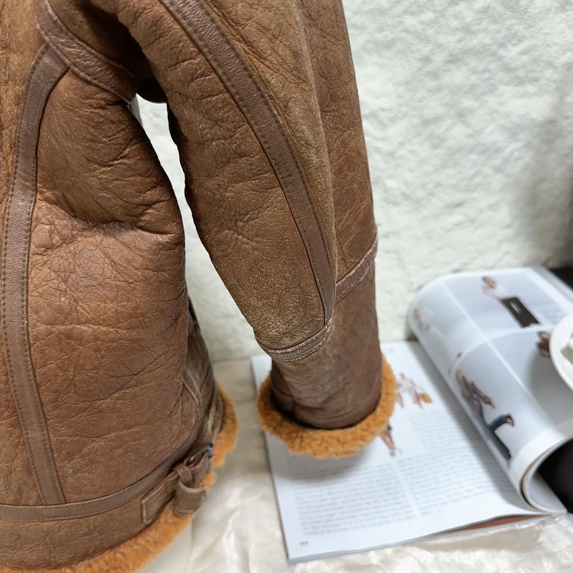 빈티지 양가죽 메리노 양털 코트 무스탕 상품이미지6