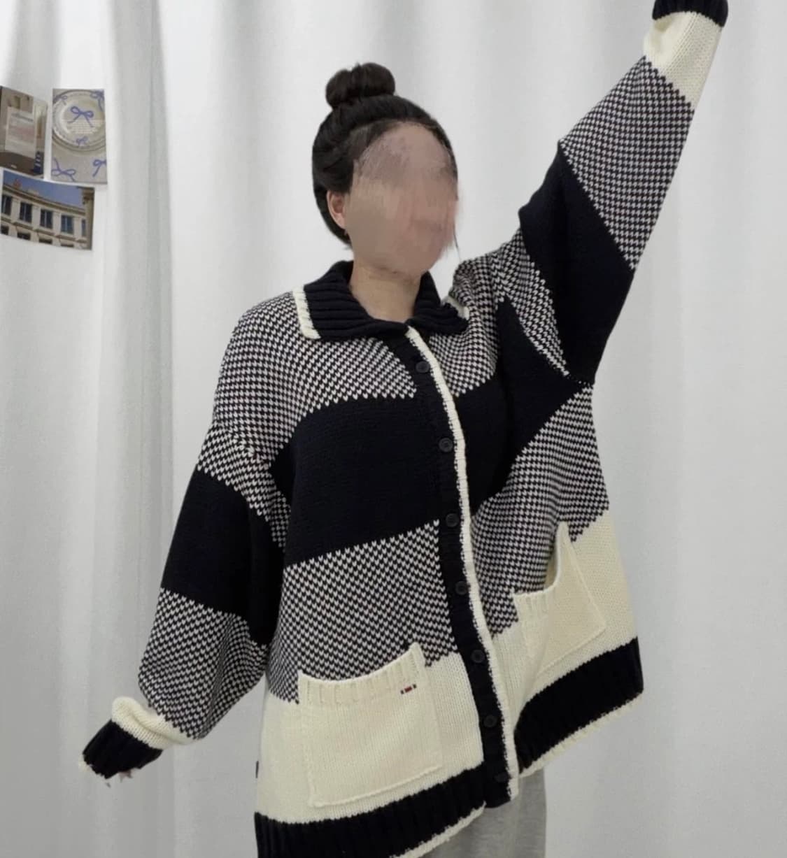 로맨틱크라운 오버핏 니트가디건 상품이미지1