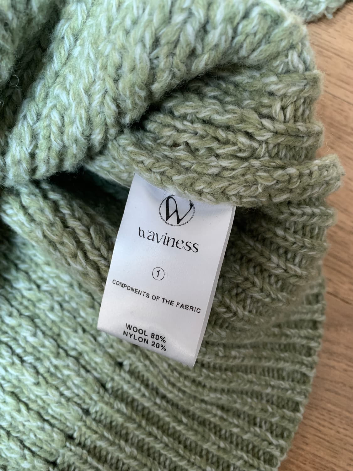 Waviness wave texture 니트 스웨터 페일 그린 1사이즈 상품이미지2