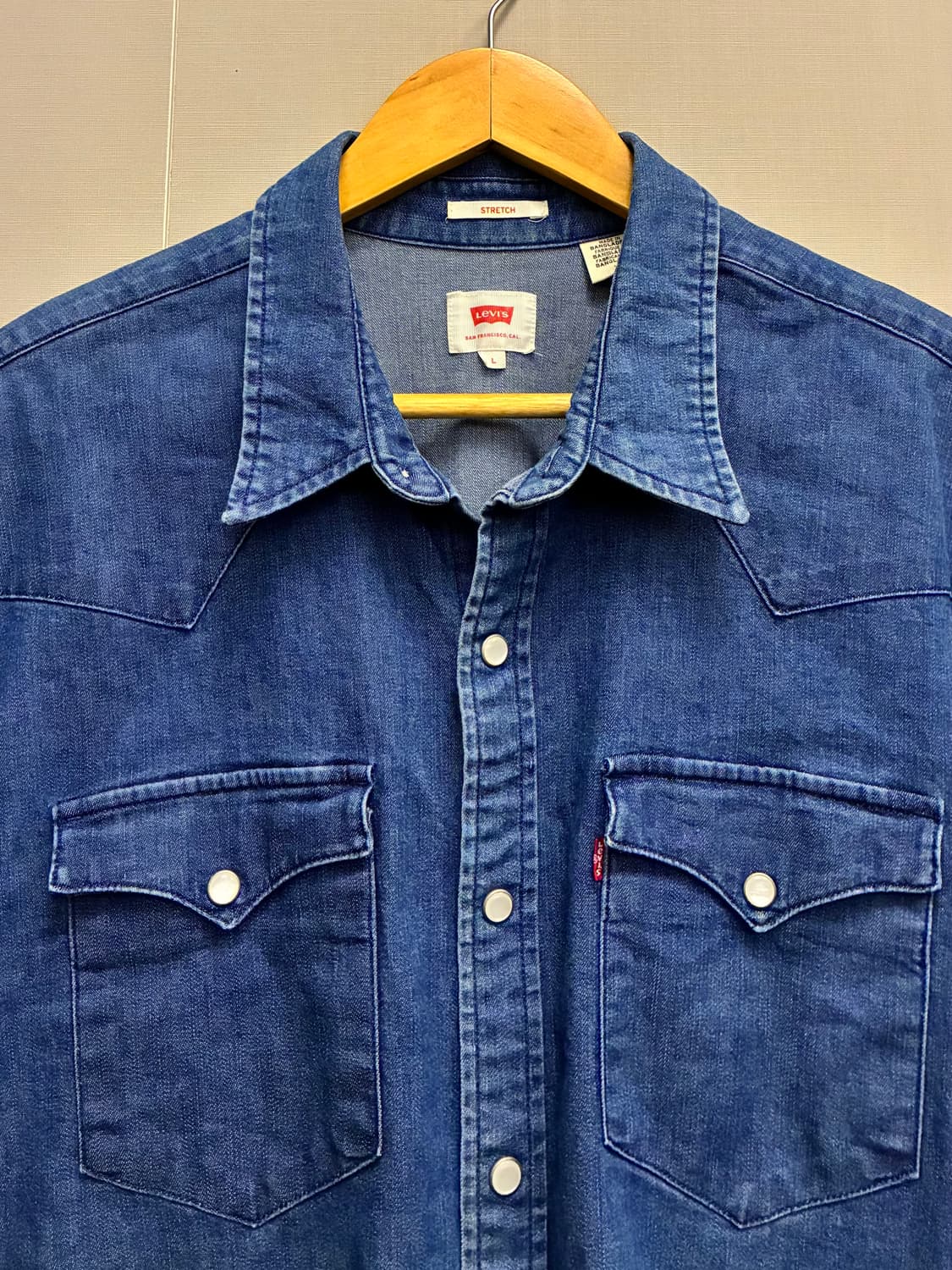 (L)리바이스 투포켓 중청 웨스턴 데님셔츠 웨스턴셔츠 lvc 상품이미지3