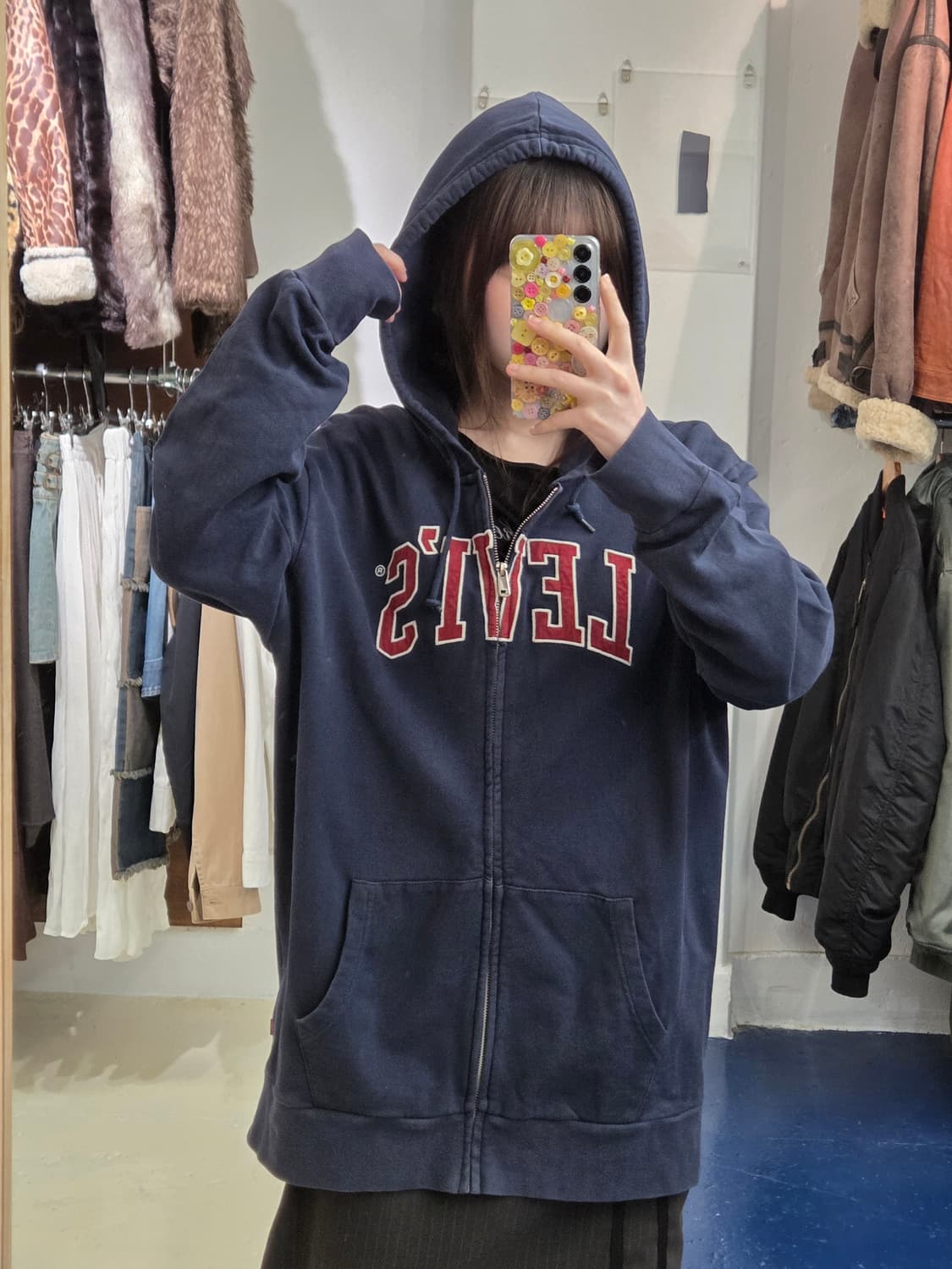 Levis 리바이스 올드스쿨 아치로고 후드집업 상품이미지1