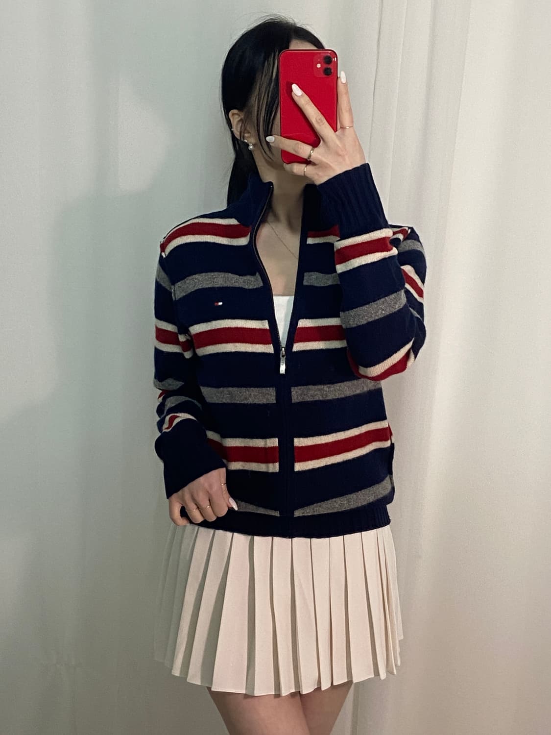 타미힐피거 스트라이프 니트 집업 상품이미지1