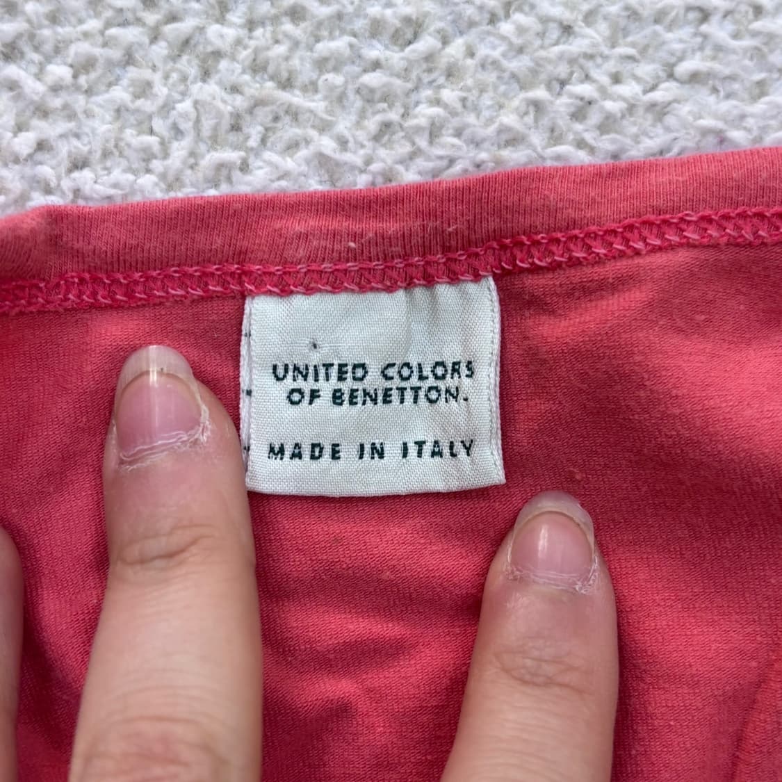 실측확인 베네통 라운드넥 반팔 티셔츠 0401E 상품이미지3