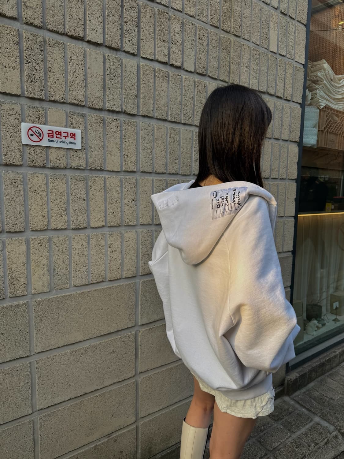 베트멍 18S/S 컬렉션 올 화이트 라벨 후드집업 상품이미지6