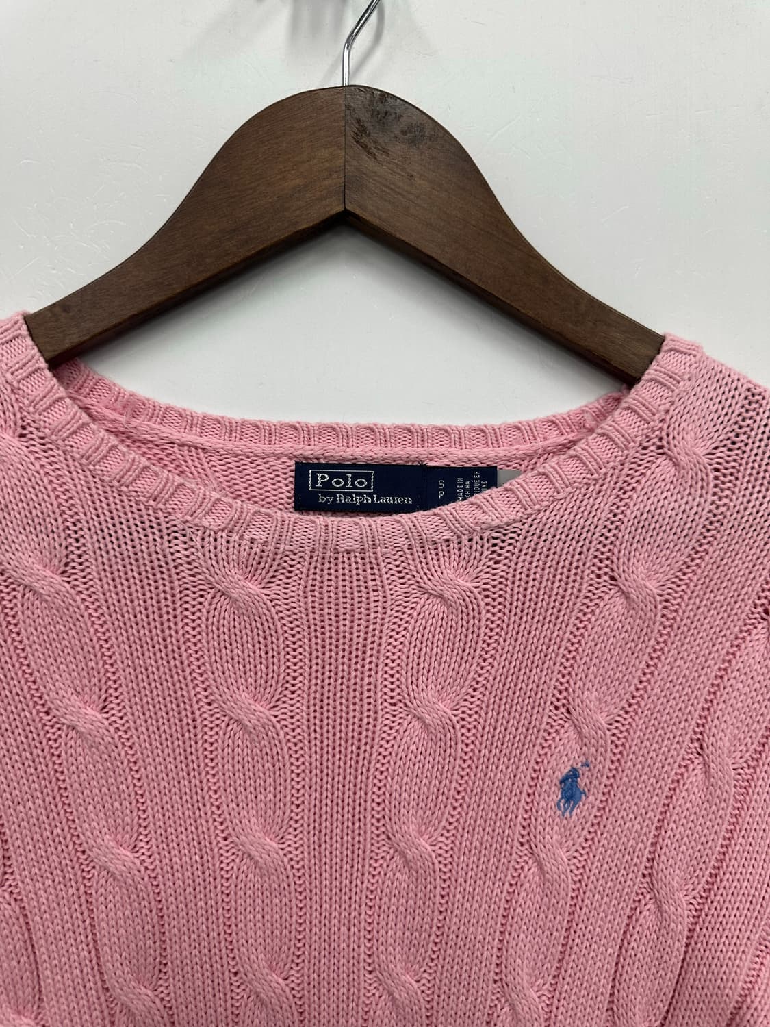 폴로 핑크 꽈배기 니트  상품이미지2