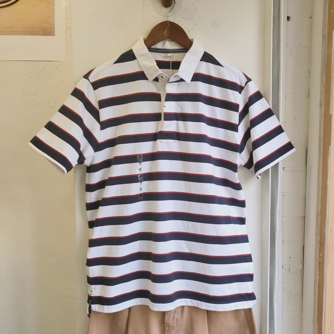 Topvalu 스트라이프 카라 반팔티(미착용 새제품) 상품이미지3