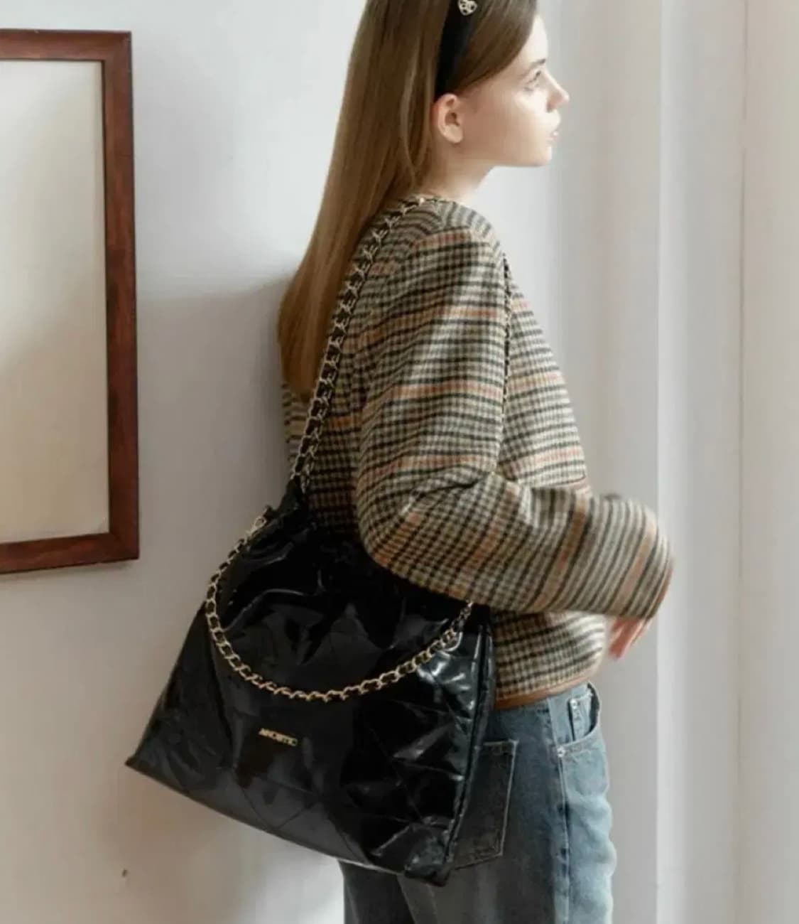 아노에틱 블랙 ANC 체인 숄더백 블랙 상품이미지1