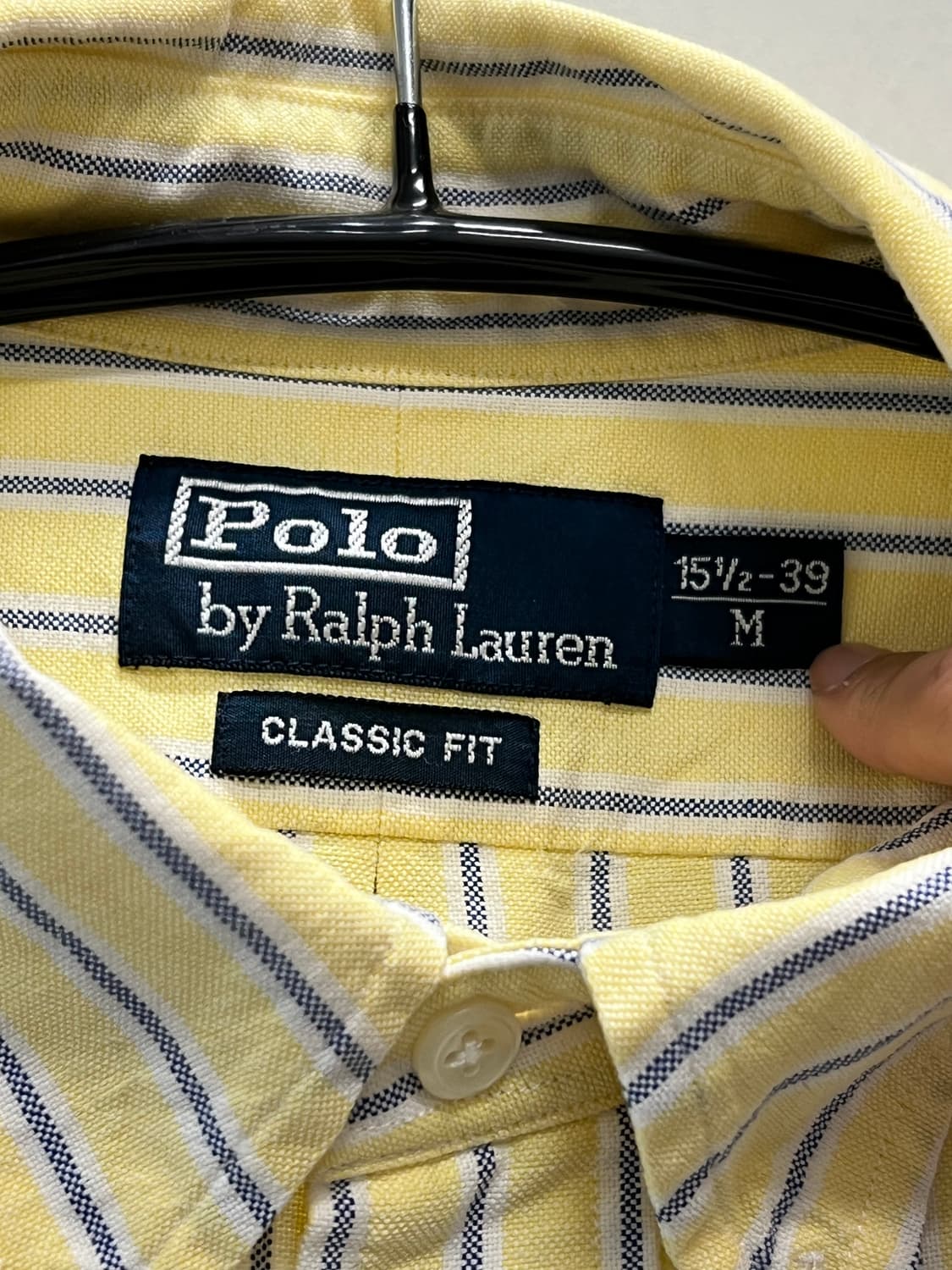 폴로 랄프로렌 클래식핏 옥스포드 스트라이프 솔리드 셔츠 상품이미지4