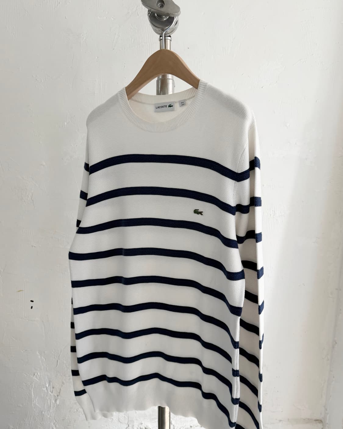 Lacoste 라코스테 블루 컬러 스트라이프 코튼 니트 상품이미지3