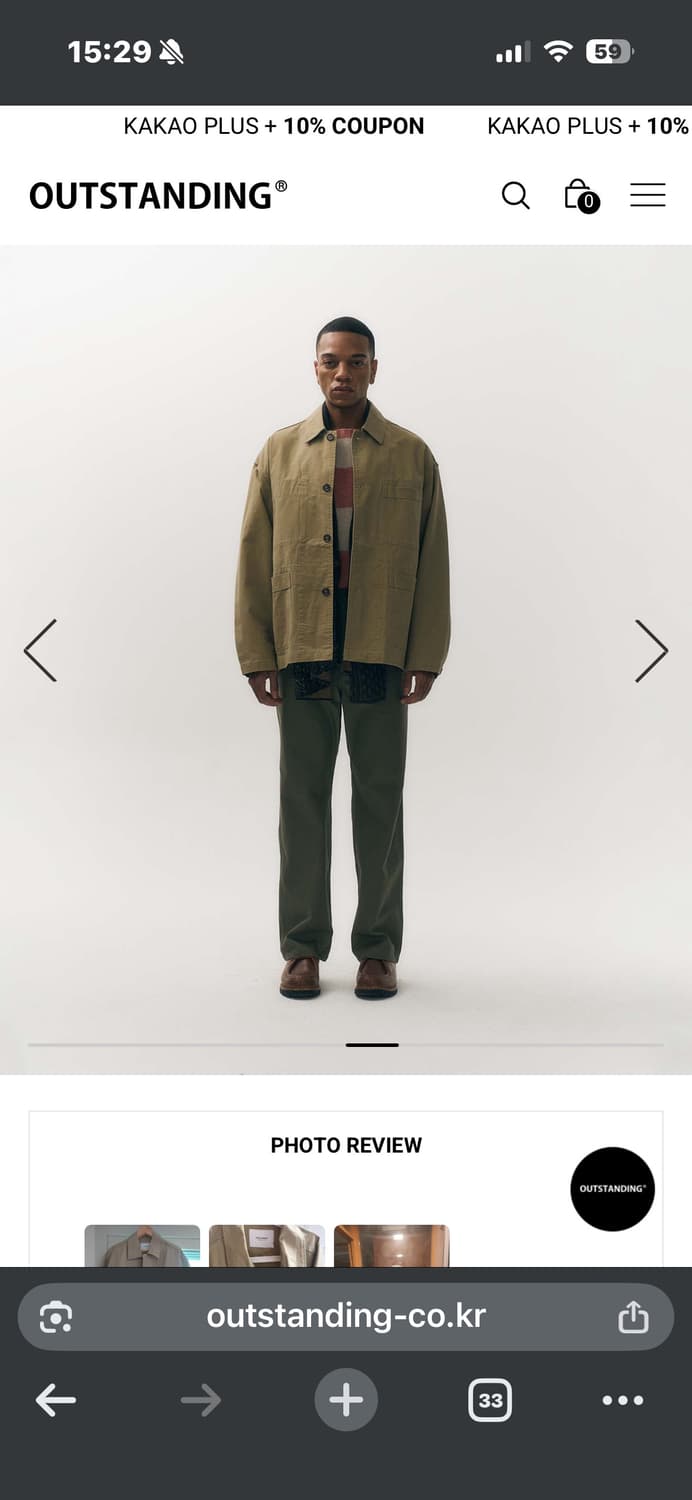 아웃스탠딩 워크자켓 베이지 (오버핏 1사이즈) 상품이미지1