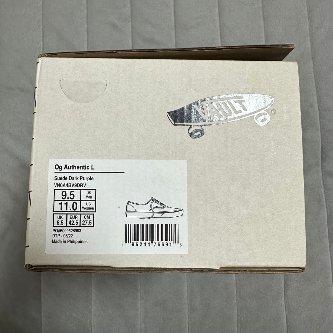반스 볼트 OG 어센틱 LX 스웨이드 다크 퍼플 275사이즈 상품이미지9