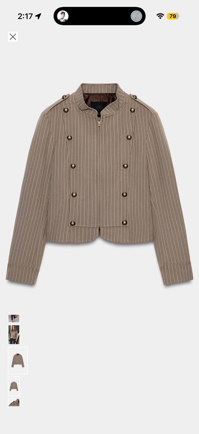 자라 스트라이프 타이트핏 블레이저 나폴레옹 자켓 zara 상품이미지2