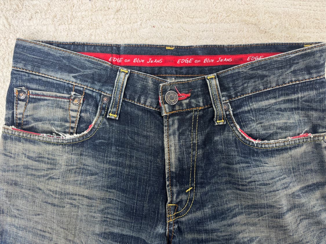 •EDWIN EG503 빈티지 워싱 데님 팬츠 (32×33) 상품이미지3