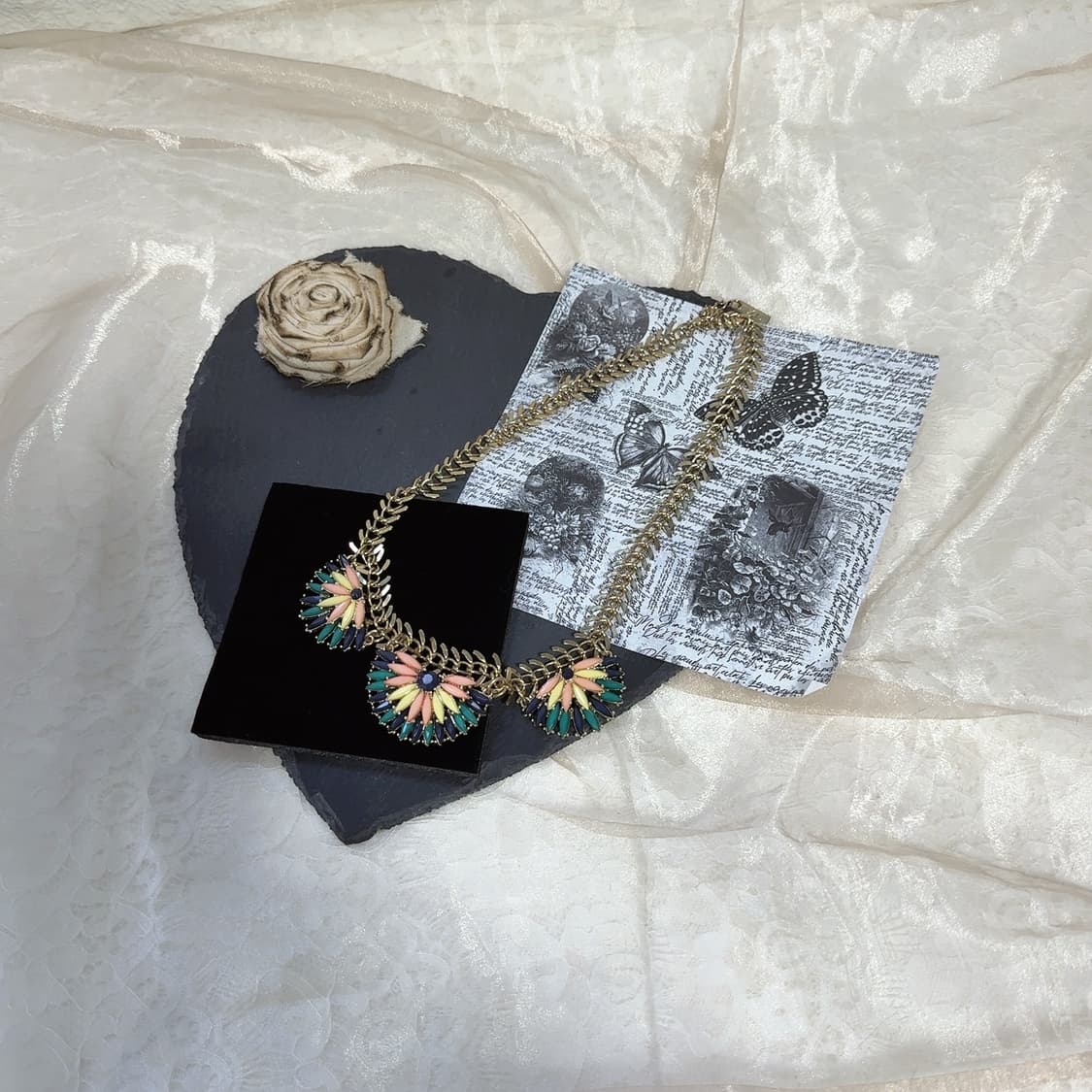 빈티지 미국 Mika 오리엔탈 물고기 뼈 목걸이 상품이미지2