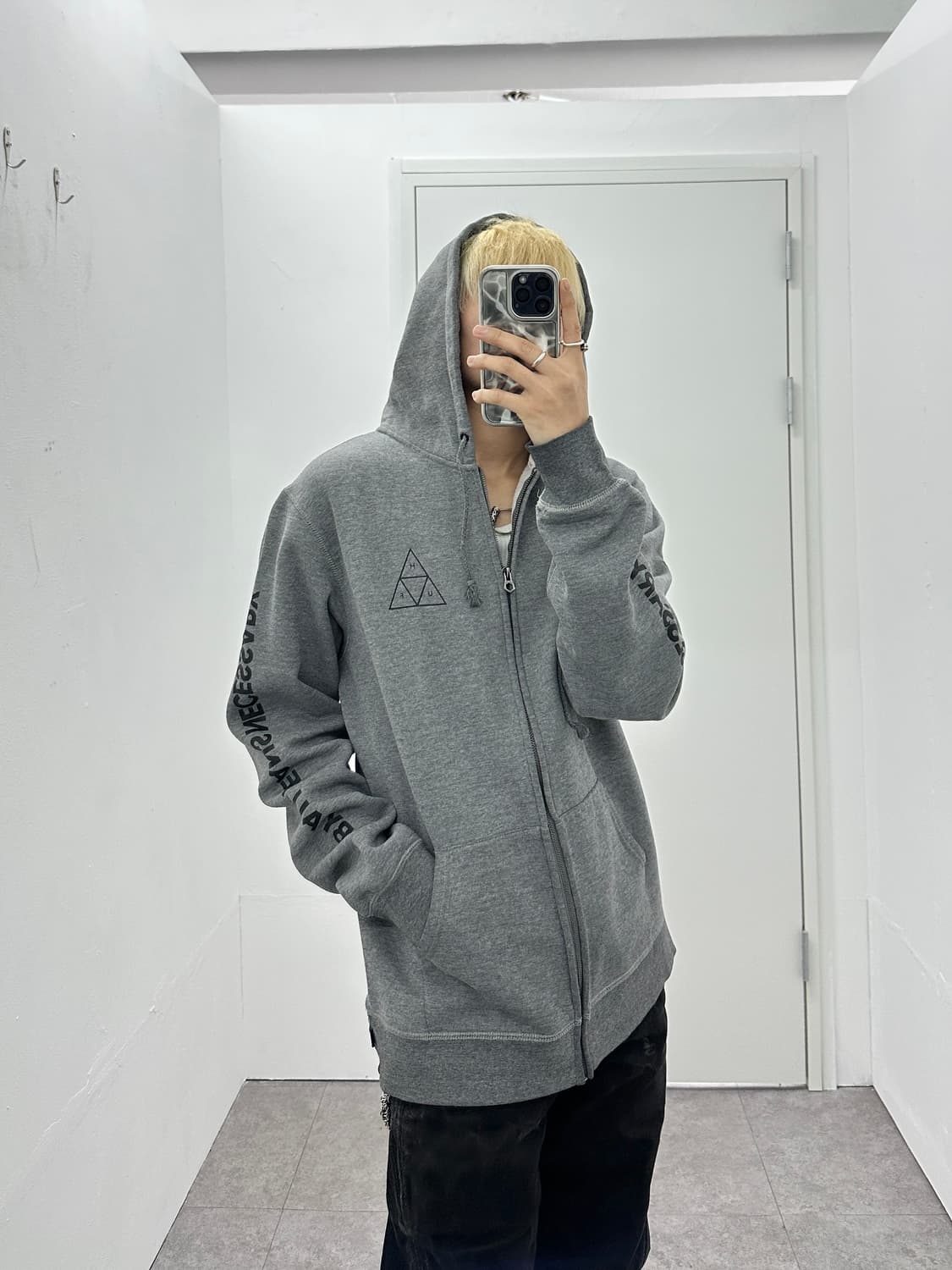 HUF 소매 레터링 후드집업 상품이미지1