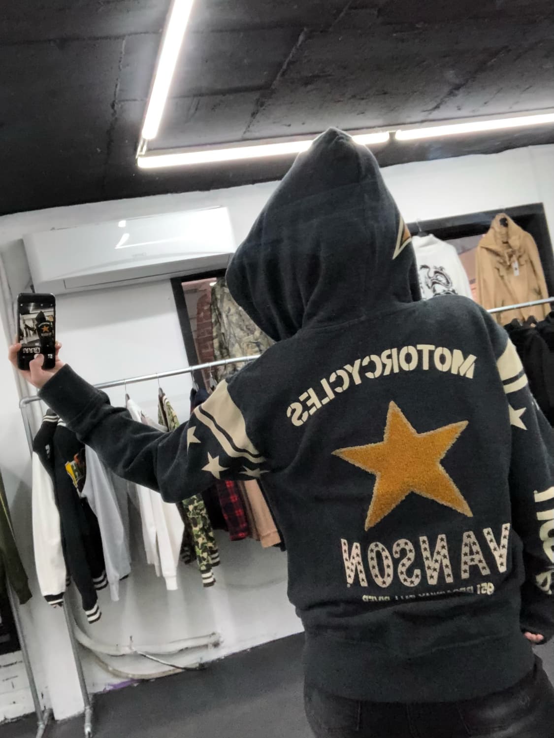 밴슨 레더 스타 패치 후드집업 상품이미지7