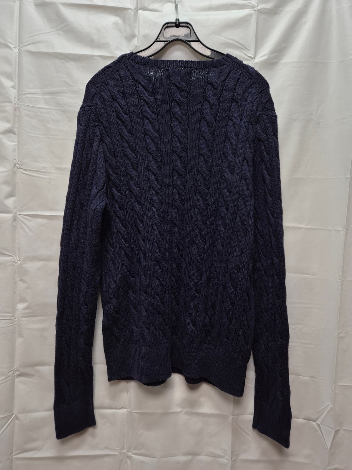 폴로 꽈배기 니트 네이비 상품이미지3