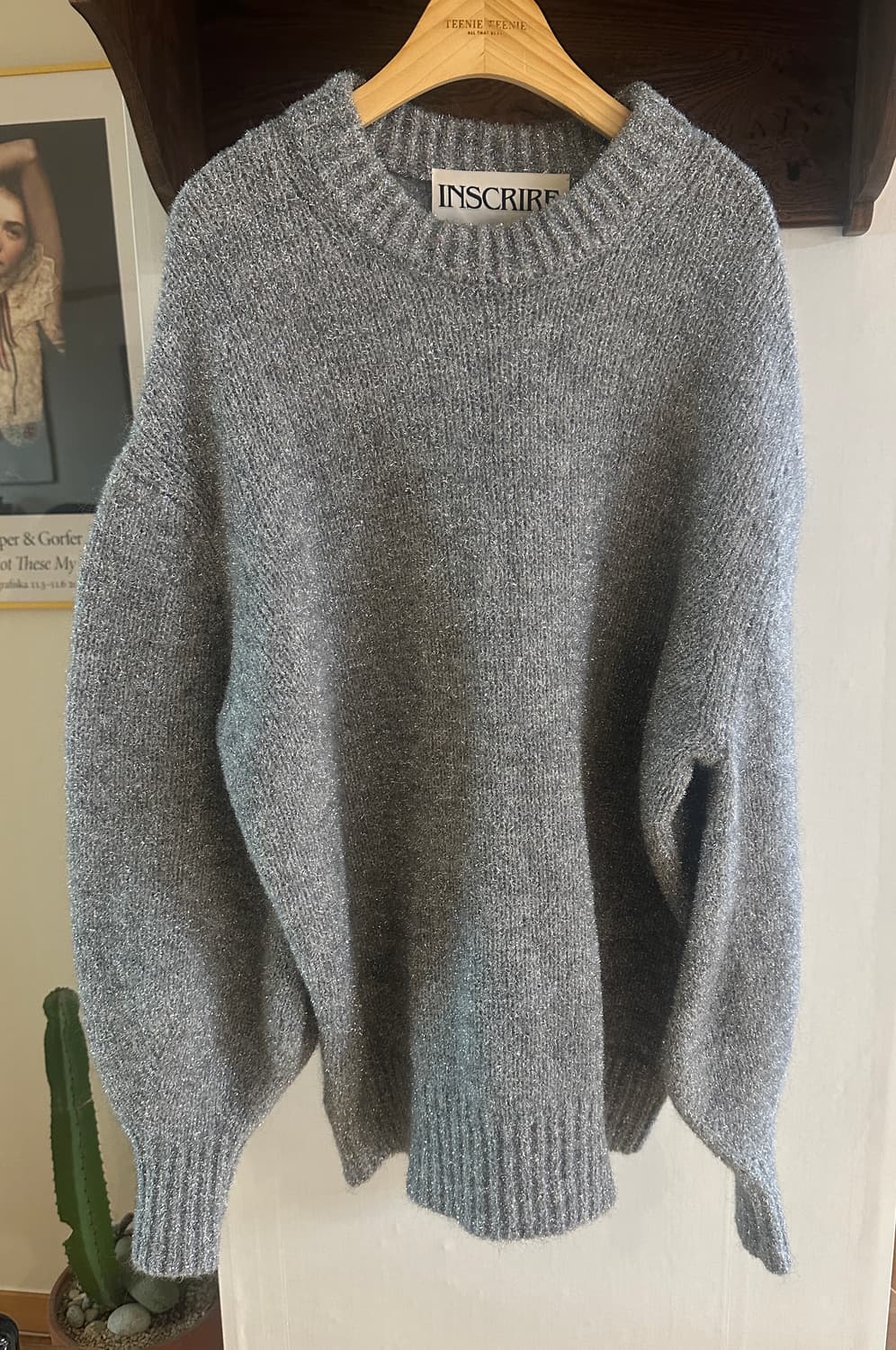 INSCRIRE 모헤어 울 혼방 메탈 그레이 니트 (F) 상품이미지1