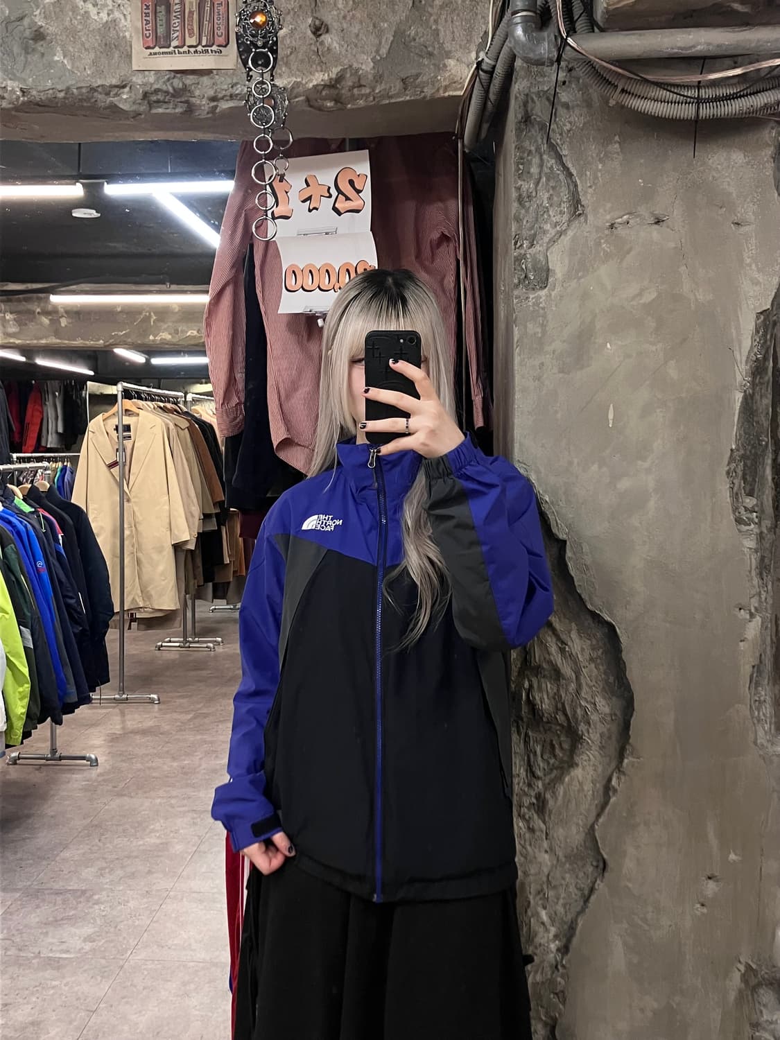 노스페이스 바람막이 점퍼 네이비 블랙 90 #csz3095 상품이미지2