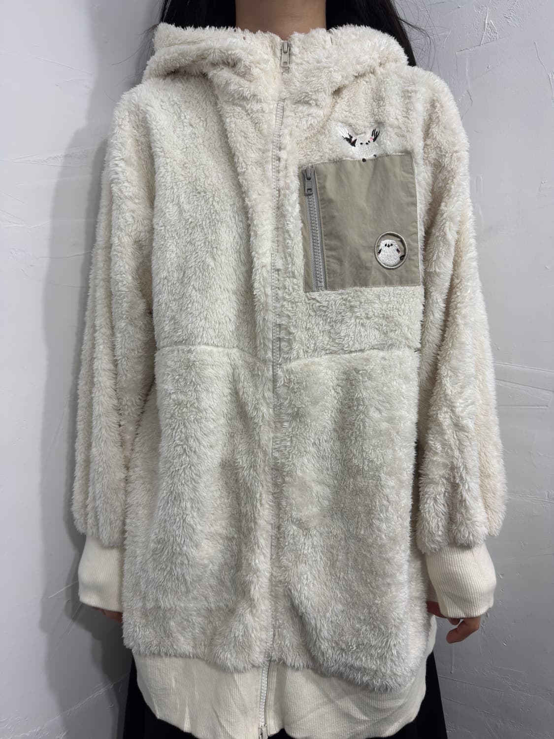 cute bird point fleece twoway zipup 상품이미지1