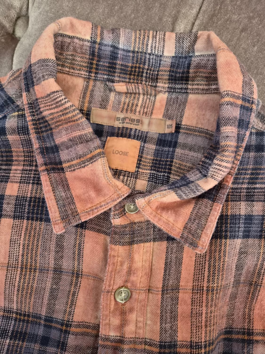 시리즈 남성 워싱플레이드체크긴팔셔츠 105사이즈 상품이미지8