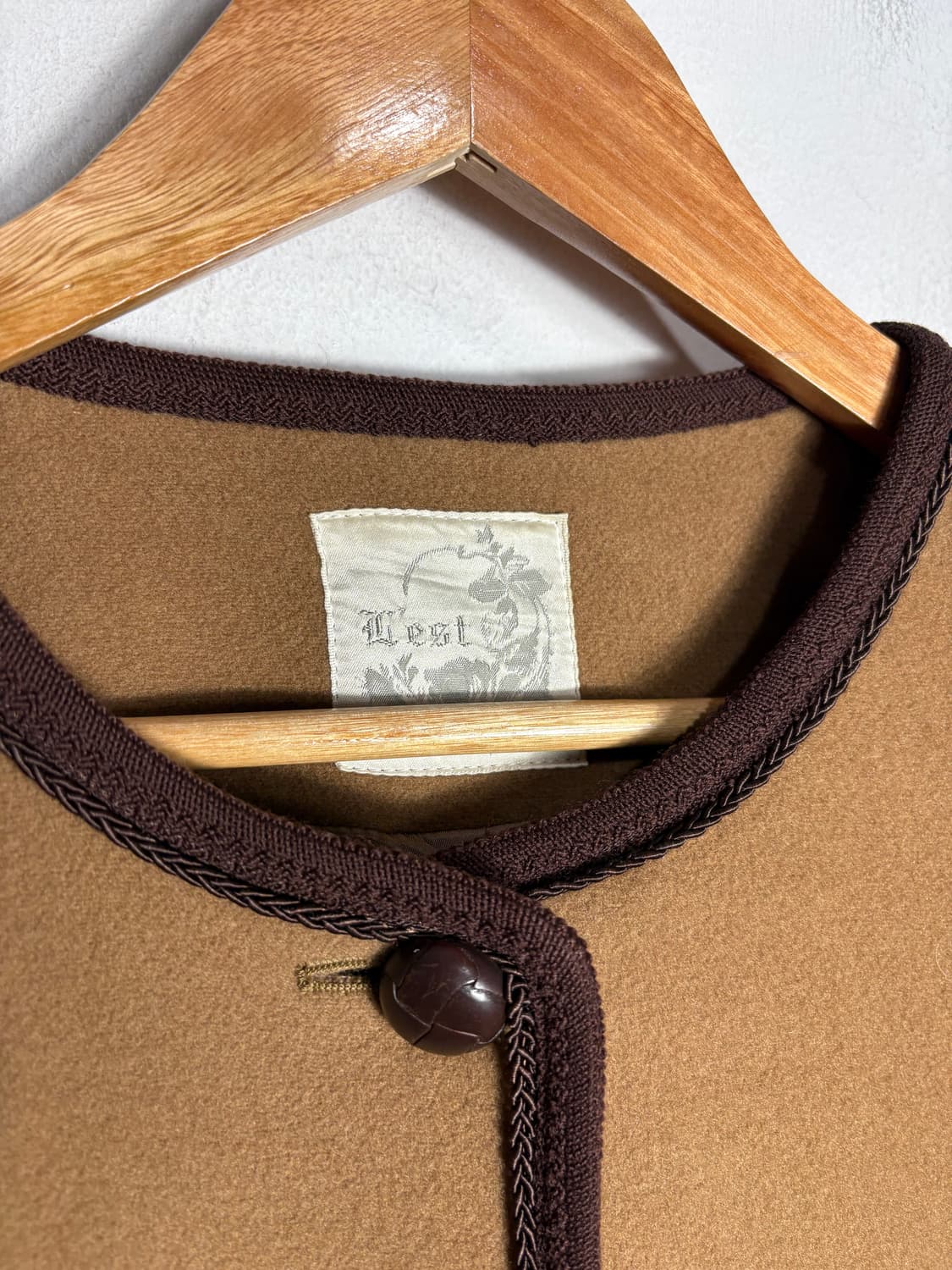 여성 노카라 울 카멜 자켓 상품이미지3